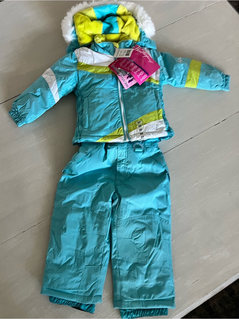 Weatherproof 32 Degrees 3T NWT 2PC Winter Snowsuit Snow Set Teal